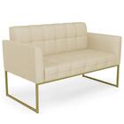 Sofá Namoradeira E 1 Poltrona Base Industrial Dourado Ana Vel