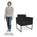 Sofá Namoradeira E 1 Poltrona Base Industrial Preto Ana Linho