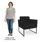 Sofá Namoradeira E 1 Poltrona Base Industrial Preto Ana Linho