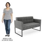 Sofá Namoradeira E 1 Poltrona Base Industrial Preto Ana Linho