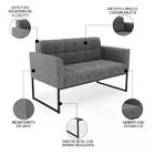 Sofá Namoradeira E 1 Poltrona Base Industrial Preto Ana Linho