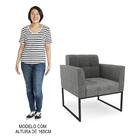 Sofá Namoradeira E 1 Poltrona Base Industrial Preto Ana Linho