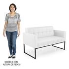 Sofá Namoradeira E 1 Poltrona Base Industrial Preto Ana Sinté