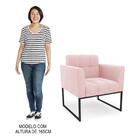 Sofá Namoradeira E 1 Poltrona Base Industrial Preto Ana Suede