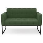 Sofá Namoradeira E 1 Poltrona Base Industrial Preto Ana Suede