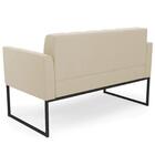 Sofá Namoradeira E 1 Poltrona Base Industrial Preto Ana Suede