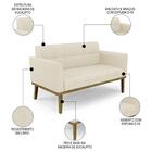 Sofá Namoradeira E 1 Poltrona Base Madeira Castanho Ana Linho