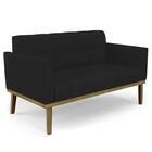 Sofá Namoradeira E 1 Poltrona Base Madeira Castanho Ana Linho