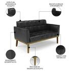 Sofá Namoradeira E 1 Poltrona Base Madeira Castanho Ana Sinté