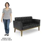 Sofá Namoradeira E 1 Poltrona Base Madeira Castanho Ana Sinté