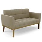 Sofá Namoradeira E 1 Poltrona Base Madeira Castanho Ana Suede