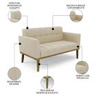 Sofá Namoradeira E 1 Poltrona Base Madeira Castanho Ana Suede