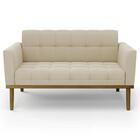 Sofá Namoradeira E 1 Poltrona Base Madeira Castanho Ana Suede