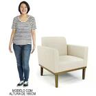 Sofá Namoradeira E 1 Poltrona Base Madeira Castanho Maressa L