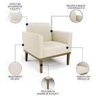 Sofá Namoradeira E 1 Poltrona Base Madeira Castanho Maressa L