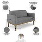 Sofá Namoradeira E 1 Poltrona Base Madeira Castanho Maressa L