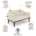 Sofá Namoradeira E 1 Poltrona Base Madeira Preto Ana Linho Be