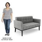 Sofá Namoradeira E 1 Poltrona Base Madeira Preto Ana Linho Gr