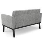 Sofá Namoradeira E 1 Poltrona Base Madeira Preto Ana Linho Gr