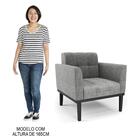 Sofá Namoradeira E 1 Poltrona Base Madeira Preto Ana Linho Gr