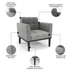 Sofá Namoradeira E 1 Poltrona Base Madeira Preto Ana Linho Gr