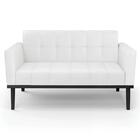 Sofá Namoradeira E 1 Poltrona Base Madeira Preto Ana Sintétic