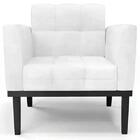 Sofá Namoradeira E 1 Poltrona Base Madeira Preto Ana Sintétic