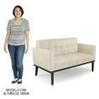 Sofá Namoradeira E 1 Poltrona Base Madeira Preto Ana Sintétic