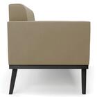 Sofá Namoradeira E 1 Poltrona Base Madeira Preto Ana Suede Ma