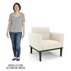 Sofá Namoradeira E 1 Poltrona Base Madeira Preto Ana Veludo B