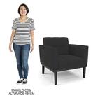 Sofá Namoradeira E 1 Poltrona Base Madeira Preto Ana Veludo P