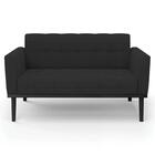 Sofá Namoradeira E 1 Poltrona Base Madeira Preto Ana Veludo P