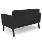 Sofá Namoradeira E 1 Poltrona Base Madeira Preto Ana Veludo P