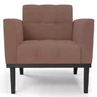 Sofá Namoradeira E 1 Poltrona Base Madeira Preto Ana Veludo R