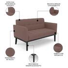 Sofá Namoradeira E 1 Poltrona Base Madeira Preto Ana Veludo R