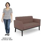 Sofá Namoradeira E 1 Poltrona Base Madeira Preto Ana Veludo R