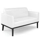 Sofá Namoradeira E 1 Poltrona Base Madeira Preto Maressa Sint