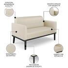 Sofá Namoradeira E 1 Poltrona Base Madeira Preto Maressa Sint