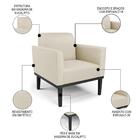 Sofá Namoradeira E 1 Poltrona Base Madeira Preto Maressa Sint