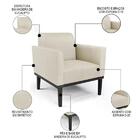 Sofá Namoradeira E 1 Poltrona Base Madeira Preto Maressa Sint