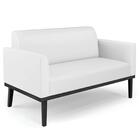 Sofá Namoradeira E 1 Poltrona Base Madeira Preto Maressa Sint