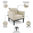 Sofá Namoradeira E 1 Poltrona Base Madeira Preto Maressa Sued