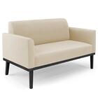 Sofá Namoradeira E 1 Poltrona Base Madeira Preto Maressa Sued