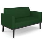 Sofá Namoradeira E 1 Poltrona Base Madeira Preto Maressa Velu