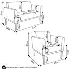 Sofá Namoradeira E 1 Poltrona Base Madeira Preto Maressa Velu