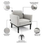 Sofá Namoradeira E 1 Poltrona Base Madeira Preto Maressa Velu