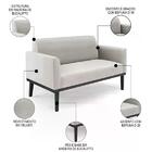 Sofá Namoradeira E 1 Poltrona Base Madeira Preto Maressa Velu