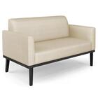 Sofá Namoradeira E 1 Poltrona Base Madeira Preto Maressa Velu