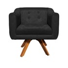 Sofá Namoradeira E 1 Poltrona Julia Giratória Madeira Suede P