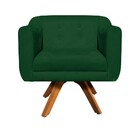 Sofá Namoradeira E 1 Poltrona Julia Giratória Madeira Suede V